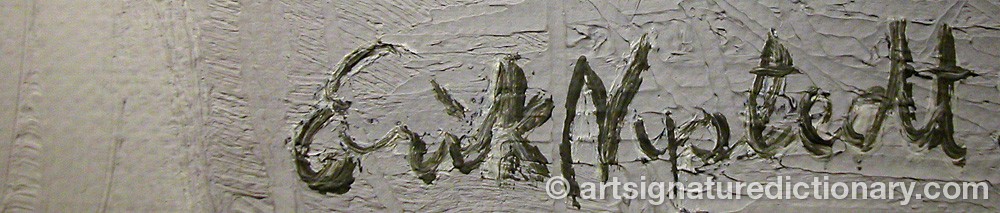Authentic signature by Erik NYSTEDT on  artwork