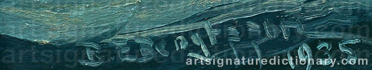 Authentic signature by Bror Edvin BENGTSSON on artwork