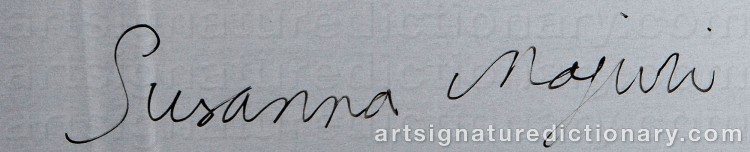 Authentic signature by Susanna MAJURI on Drawing/Graphic/Print artwork