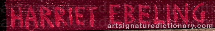 Authentic signature by Harriet EBELING on  artwork
