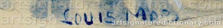 Authentic signature by Louis MOE on  artwork