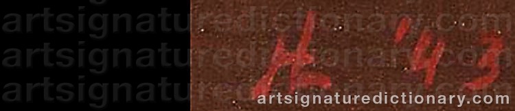 Authentic signature by Helen LUNDEBERG on  artwork