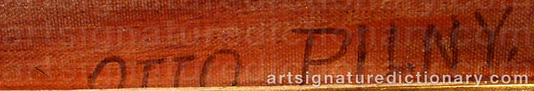 Authentic signature by Otto PILNY on  artwork