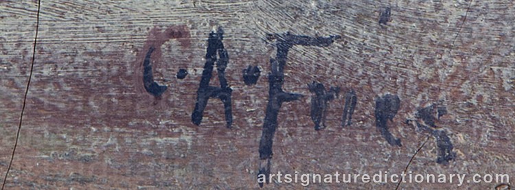 Authentic signature by Charles Arthur FRIES on Painting/Watercolour artwork