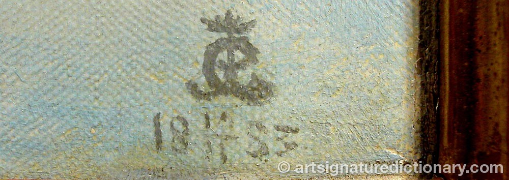 Authentic signature by Charlotte LEWENHAUPT on  artwork