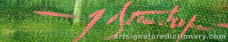 Authentic signature by Jacqueline STANHOPE on  artwork