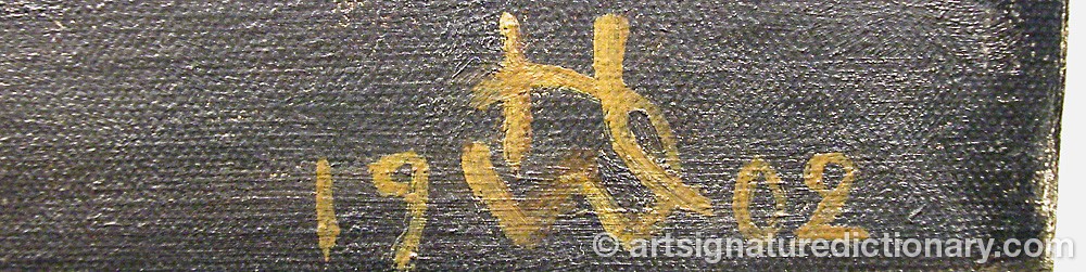Authentic signature by Hildur HULT-WÅHLIN on artwork
