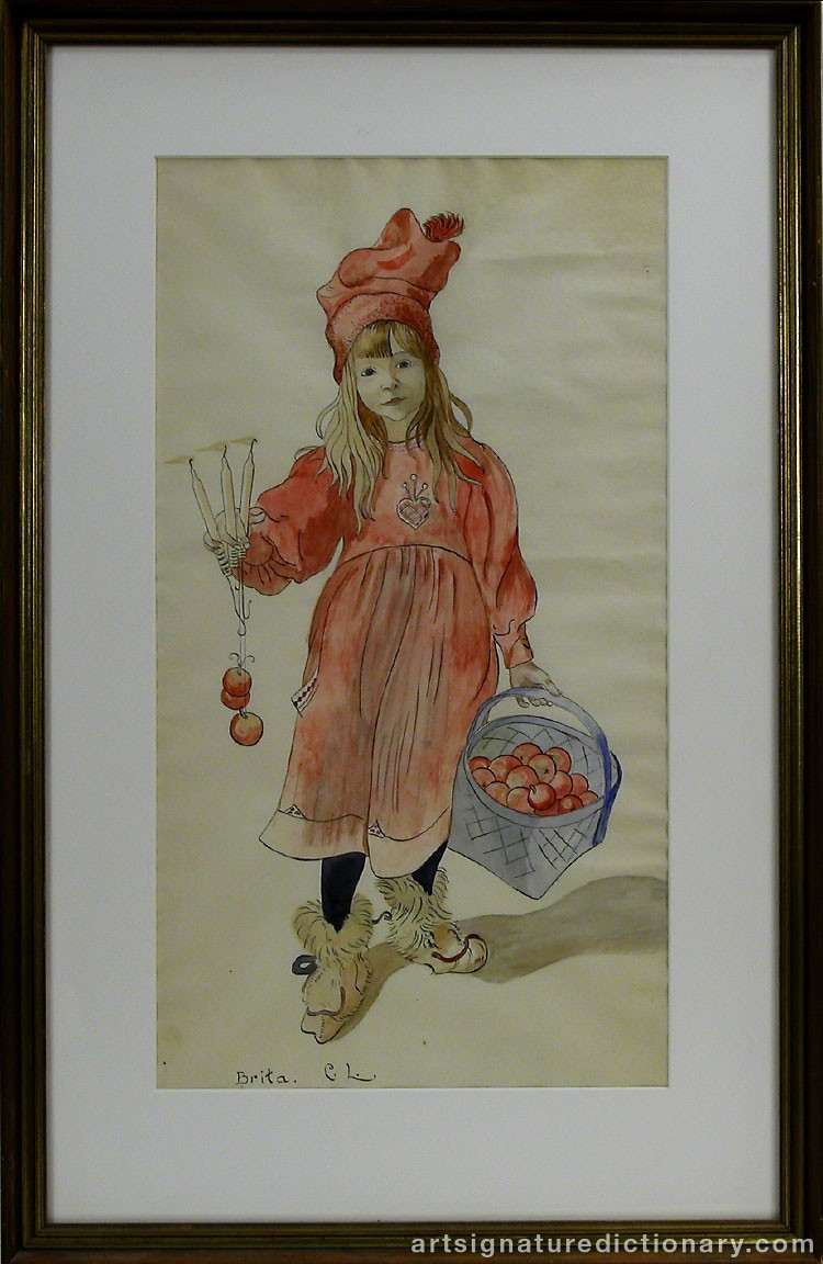 Close-up details showing Carl LARSSON signature forgery characteristics