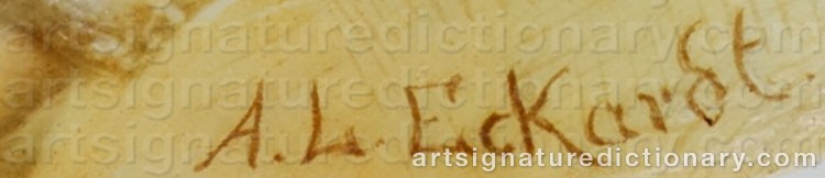 Authentic signature by Aloys L. ECKARDT on  artwork