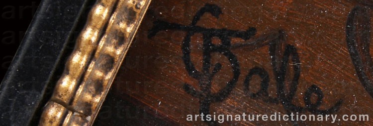 Authentic signature by Charles Thomas BALE on  artwork