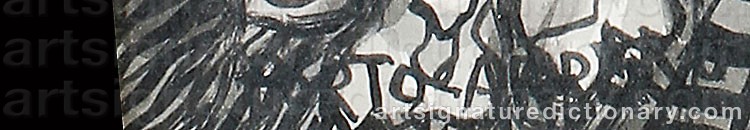 Authentic signature by René PORTOCARRERO on artwork