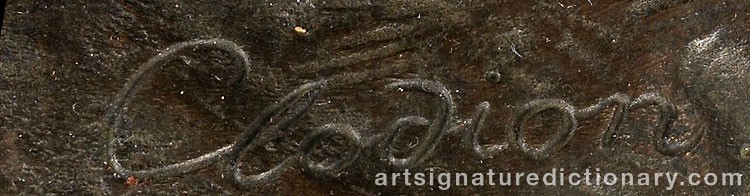 Authentic signature by Claude Michel CLODION on artwork