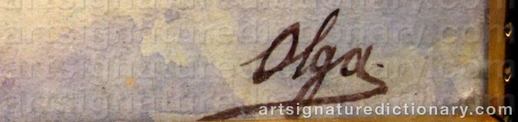 Signature by Olga Grand Duchess ALEXANDROVNA
