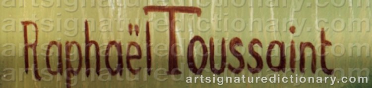 Authentic signature by Raphaël TOUSSAINT on  artwork