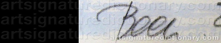 Authentic signature by Poul Anker BECH on  artwork