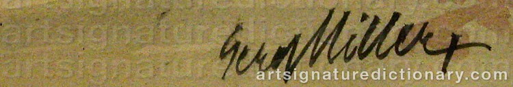 Authentic signature by Gerd MILLER on  artwork