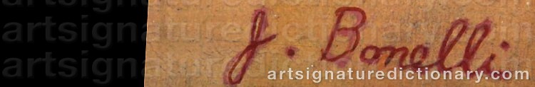 Authentic signature by James P. BONELLI on  artwork