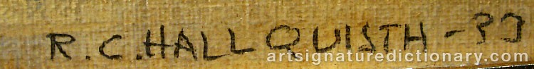 Authentic signature by Ragnar C. HALLQUISTH on artwork