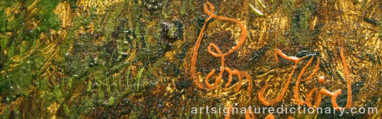 Authentic signature by Edmund HÖD on  artwork