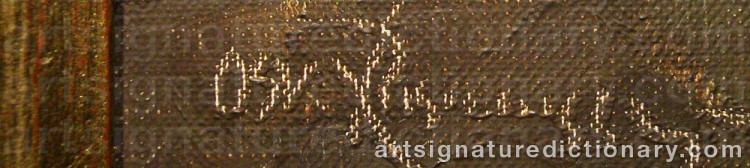 Authentic signature by Osvald RASMUSSEN on artwork