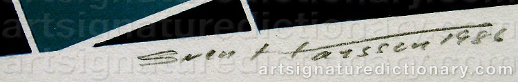 Authentic signature by Sven HANSSON on  artwork