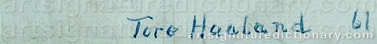 Authentic signature by Tore HAALAND on  artwork