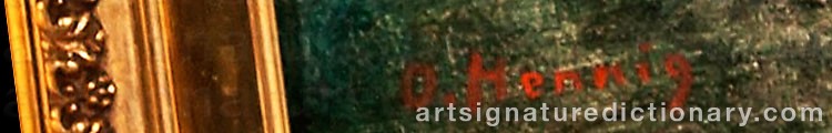 Authentic signature by Otto HENNIG on  artwork