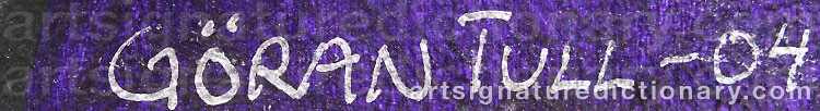 Authentic signature by Göran TULL on  artwork