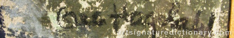 Authentic signature by Olle HAGDAHL on artwork