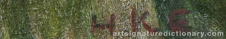 Authentic signature by Helga Klitbæk EJSTRUP on  artwork