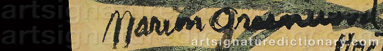 Authentic signature by Marion GREENWOOD on  artwork