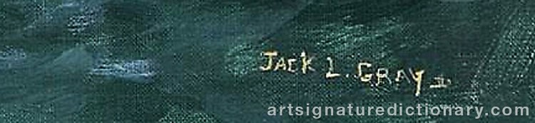 Authentic signature by Jack Lorimer GRAY on  artwork