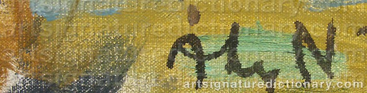 Authentic signature by Åke NORLANDER on  artwork