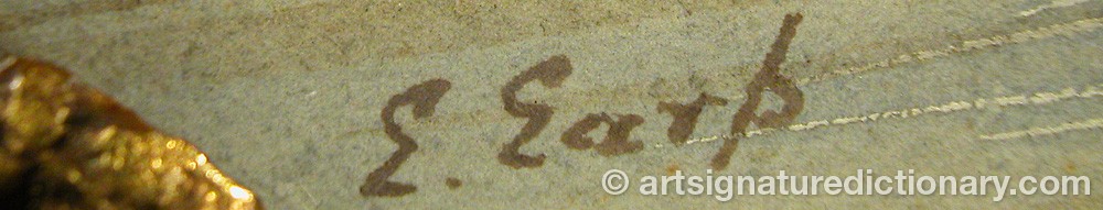 Authentic signature by Edwin EARP on  artwork