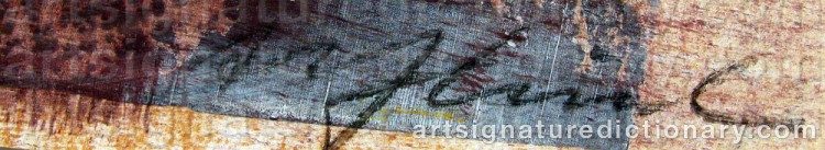 Authentic signature by Alf LINDER on artwork