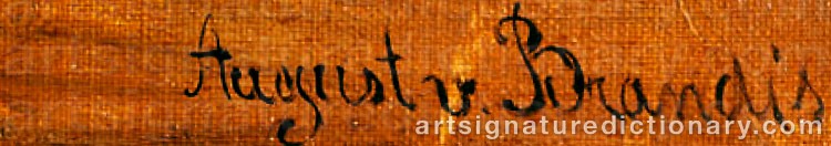 Authentic signature by August Von BRANDIS on  artwork