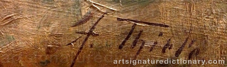 Authentic signature by Arthur THIELE on  artwork