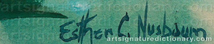 Authentic signature by Esther NUSBAUM on  artwork