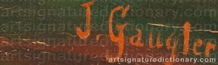 Authentic signature by Joseph P GAUGLER on  artwork