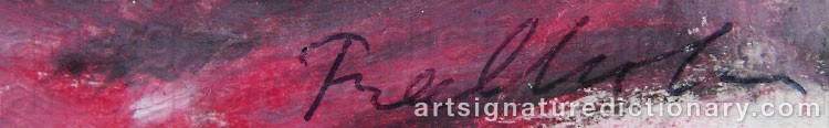 Authentic signature by Jan FREDHOLM on  artwork