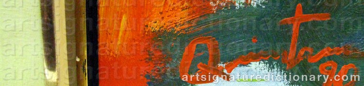 Authentic signature by Juan Carlos QUINTANA on  artwork
