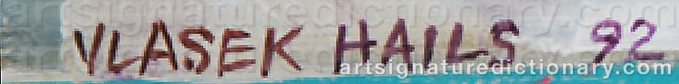 Authentic signature by Doris VLASEK-HAILS on  artwork