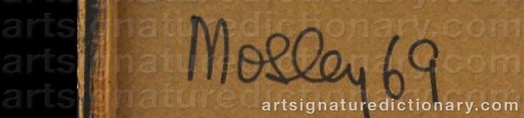 Authentic signature by Tom MOSLEY on  artwork