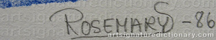 Authentic signature by Rosemary SVANBERG on  artwork