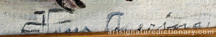 Authentic signature by Hans AGERSNAP on  artwork