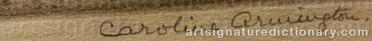 Authentic signature by Caroline Helena ARMINGTON on  artwork