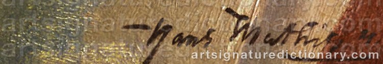 Authentic signature by Hans MATHIS on  artwork