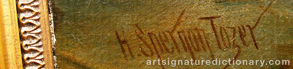 Authentic signature by Henry Edward Spernon TOZER on  artwork