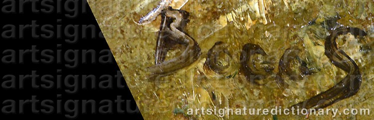 Authentic signature by Franklin BOGGS on  artwork