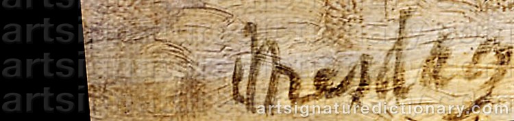 Authentic signature by Hendrik Willem MESDAG on  artwork